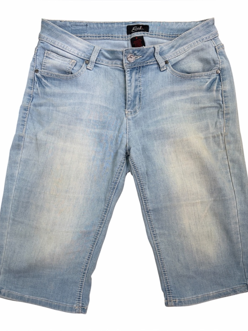 EARL JEAN sz 6 long shorts Bermuda lite blue EUC